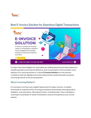 Best E-Invoice Solution for Seamless Digital Transactions