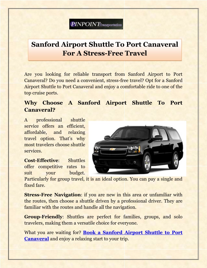 sanford airport shuttle to port canaveral