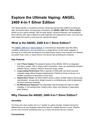 Explore the Ultimate Vaping_ ANGEL 2400 4-in-1 Silver Edition