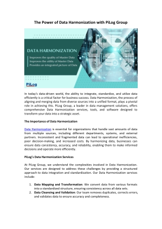 Data Harmonization Techniques