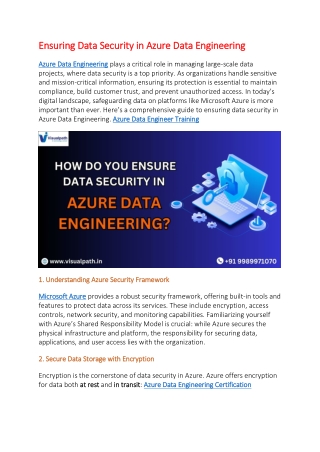 ensuring data security in azure data engineering