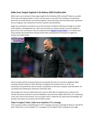 eddie jones targets england in six nations 2025