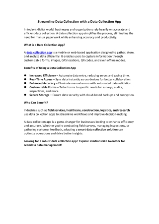 Streamline Your Data Collection with a Smart App