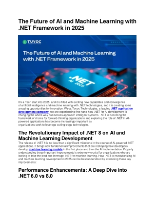 the future of ai and machine learning with net framework in 2025
