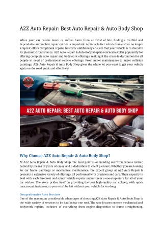 A2Z Auto Repair_ Best Auto Repair & Auto Body Shop