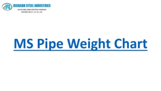 ms pipe weight chart