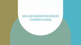 B2B LEAD GENERATION SERVICES COMPANY IN INDIA