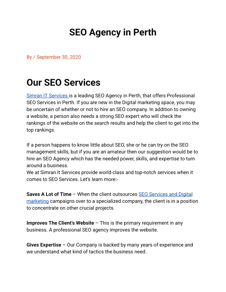 seo agency in perth