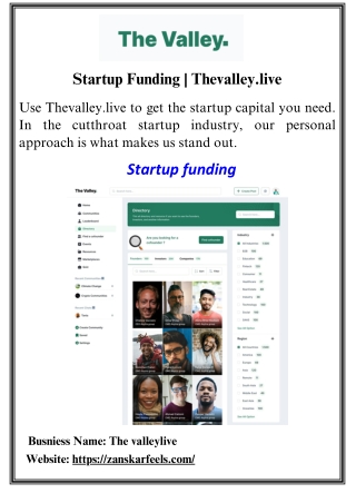 Startup Funding  Thevalleylive
