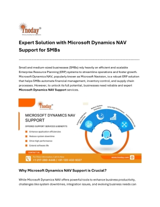 Expert Solution with Microsoft Dynamics NAV Support for SMBs