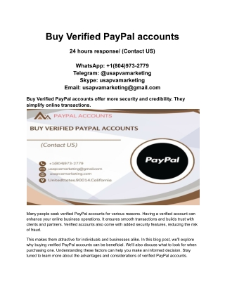 buy verified paypal accounts