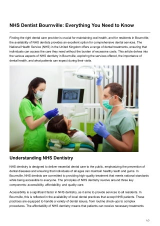 NHS Dentist Bournville Everything You Need to Know