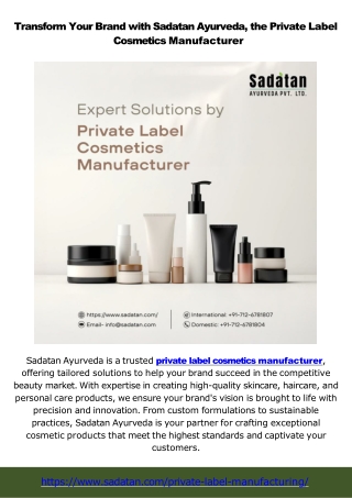 transform your brand with sadatan ayurveda