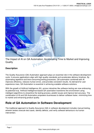 The Impact of AI on QA Automation: Accelerating Time to Market and Improving Qua