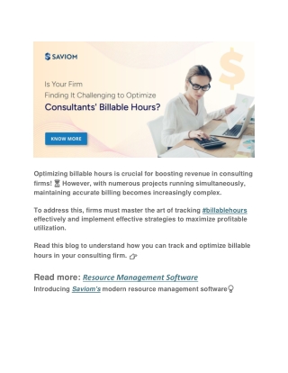 Is Your Firm Finding It Challenging to Optimize Cousultant's Billable Hours slideserve