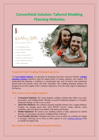 converthink solution tailored wedding planning