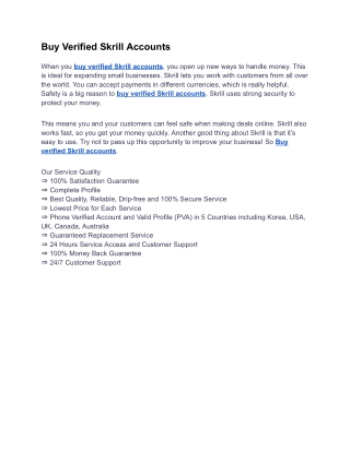 Best 10 Sites to Buy Verified Skrill Accounts in This time 2025