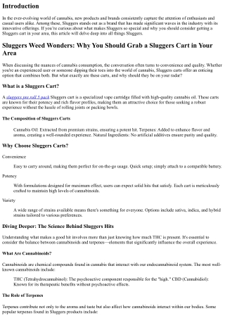 Sluggers Weed Wonders: Why You Should Grab a Sluggers Cart in Your Area