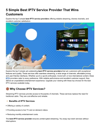 5 simple best iptv service provider that wins