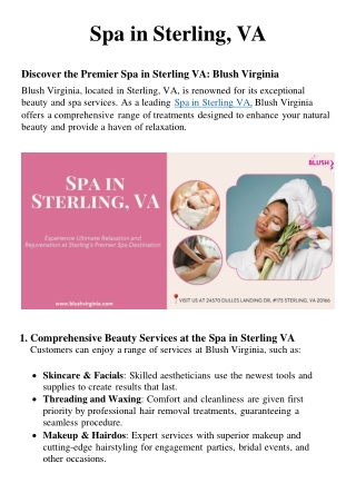 spa in sterling va