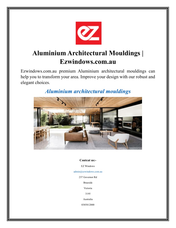 aluminium architectural mouldings ezwindows com au