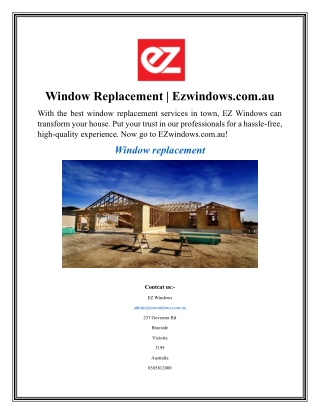 Window Replacement  Ezwindows.com.au