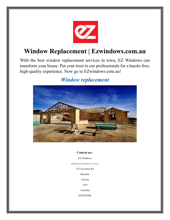 window replacement ezwindows com au