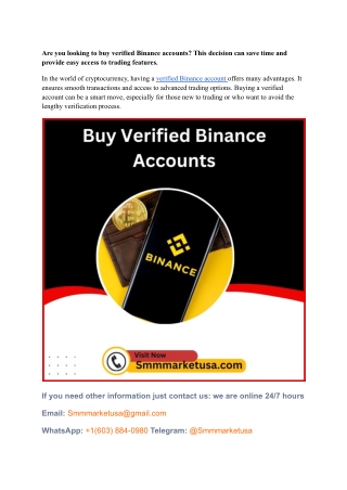 Are you looking to buy verified Binance accounts