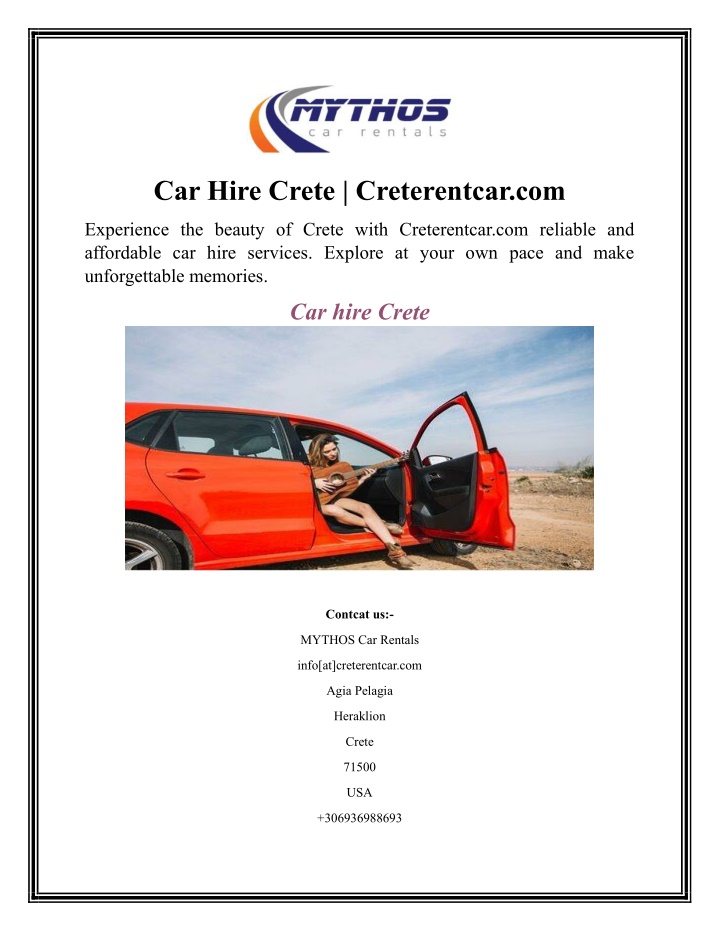 car hire crete creterentcar com