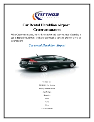 Car Rental Heraklion Airport  Creterentcar.com