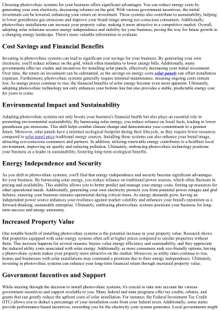 choosing photovoltaic systems for your business