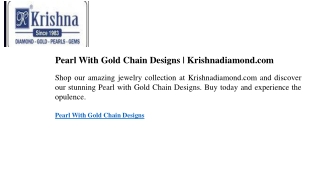pearl with gold chain designs krishnadiamond com