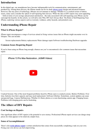 Why DIY Isn't Always Best: The Risks of Self-Repairing Your iPhone