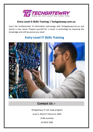 entry level it skills training techgateway com au