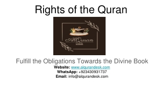 Rights of The Quran