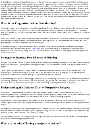Dreams meet reels in progressive jackpots