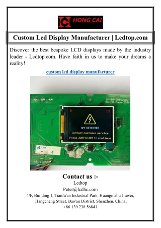 Custom lcd display manufacturer