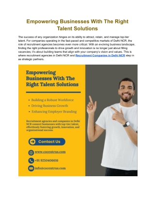 Empowering Businesses With The Right Talent Solutions