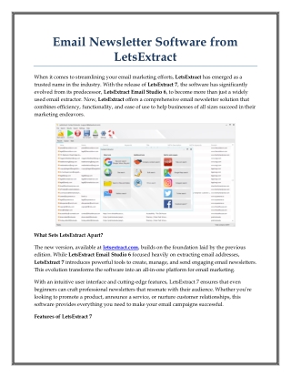 email newsletter software from letsextract