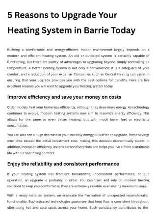 5 reasons to upgrade your heating system