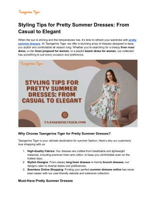 styling tips for pretty summer dresses from