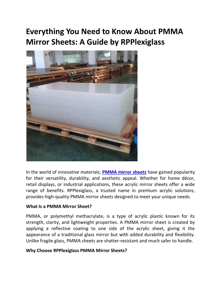 everything you need to know about pmma mirror