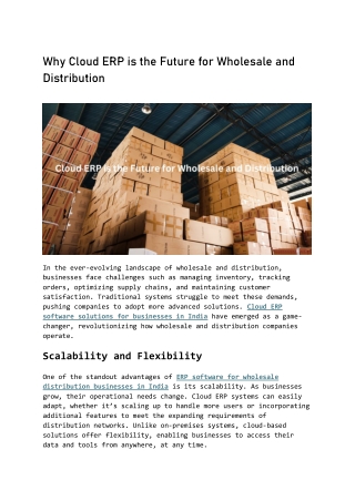 why cloud erp is the future for wholesale