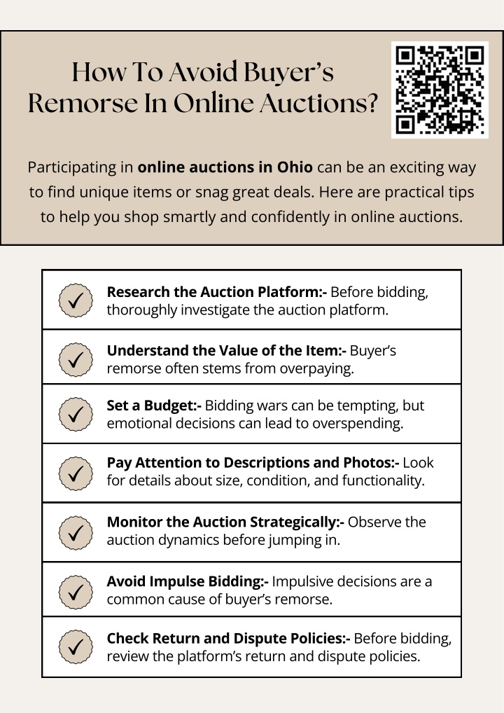 how to avoid buyer s remorse in online auctions