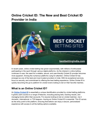 Online Cricket ID_ The New and Best Cricket ID Provider in India (1)