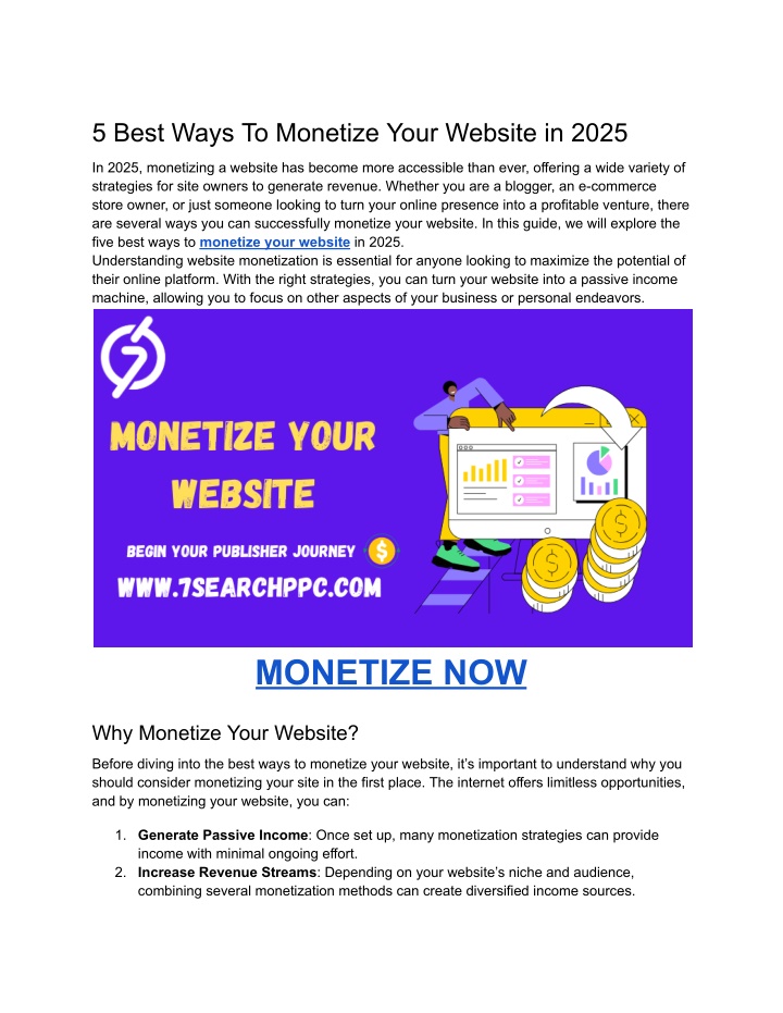 5 best ways to monetize your website in 2025