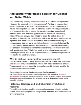 Anti Spatter Water Based Solution for Cleaner Weld | T Clean