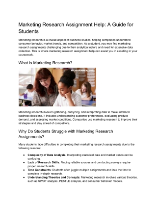 marketing research assignment help a guide