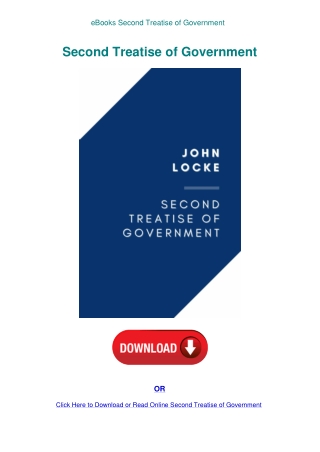 eBooks Second Treatise of Government