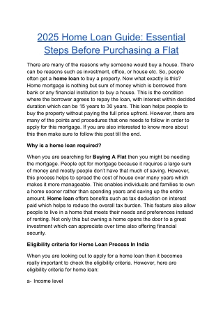 2025 Home Loan Guide_ Essential Steps Before Purchasing a Flat